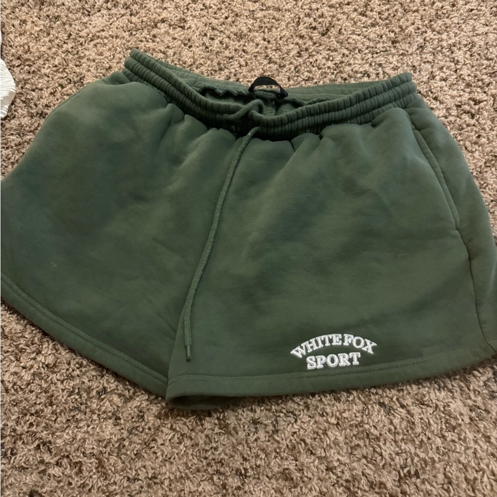 White fox green shorts size XL